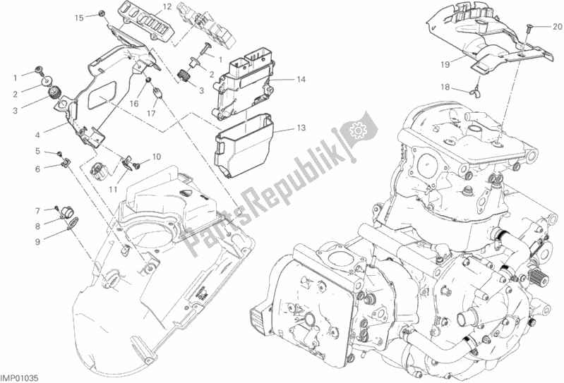 All parts for the Engine Control Unit of the Ducati Supersport Thailand 950 2018